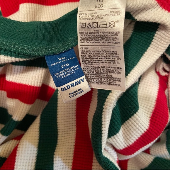 Old Navy Christmas Adult Onsie. Candy Cane Stripes. - Picture 3 of 3